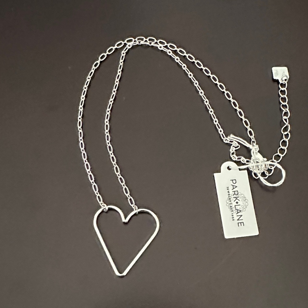 Park Lane Silver Open Heart Pendant Necklace - Silver
